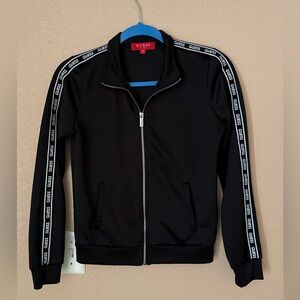 GUESS Women’s Black Track Jacket With Logo Arm Panels - Size XS